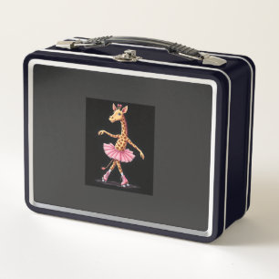Giraffe op rolschaatsen in roze tutu tanktop