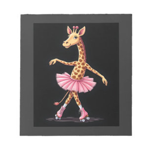 Giraffe op rolschaatsen in roze tutu tanktop notitieblok