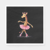 Giraffe op rolschaatsen in roze tutu tanktop servet (Voorkant)