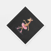 Giraffe op rolschaatsen in roze tutu tanktop servet (Hoek)