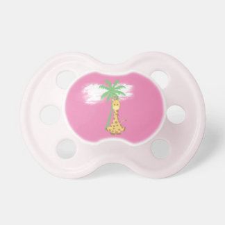 Giraffe op roze babyspeen voor meisje speen