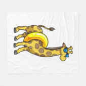 Giraffe op strand met draaiende ring en zonnebril fleece deken (Voorkant (Horizontaal))