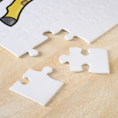 Giraffe op strand met draaiende ring en zonnebril legpuzzel (Zijkant)