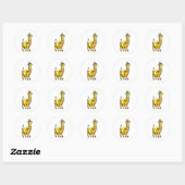Giraffe op strand met draaiende ring en zonnebril ronde sticker (Vel)
