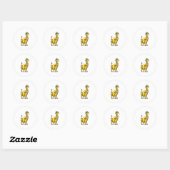 Giraffe op strand met draaiende ring en zonnebril ronde sticker (Vel)