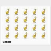 Giraffe op strand met draaiende ring en zonnebril vierkante sticker (Vel)