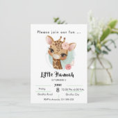 Giraffe op waterverf meisjes verjaardag kaart (Staand voorkant)