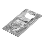 Giraffe op weg creditkaart flessenopener (Achterkant Gekanteld)