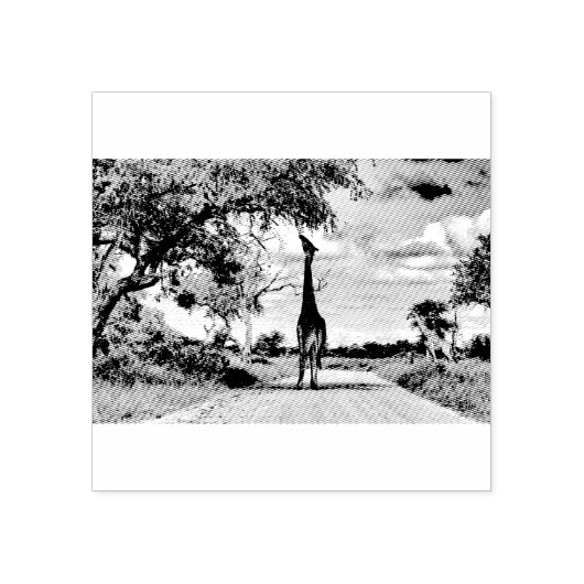 Giraffe op weg rubberstempel (Afrduk)