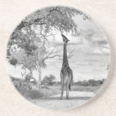 Giraffe op weg zandsteen onderzetter (Voorkant)