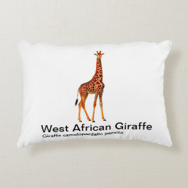 Giraffe op witte achtergrondkussen accent kussen