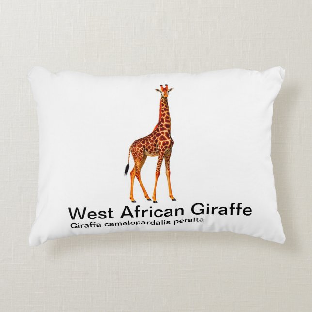 Giraffe op witte achtergrondkussen accent kussen (Voorkant)
