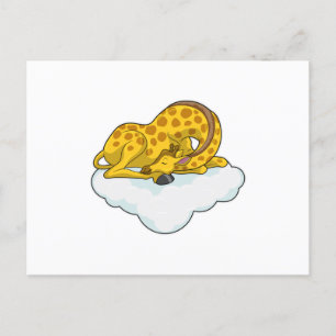 Giraffe op wolken briefkaart