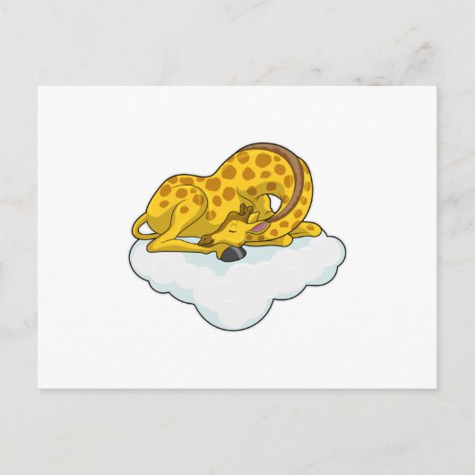Giraffe op wolken briefkaart (Voorkant)
