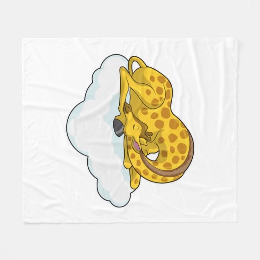 Giraffe op wolken fleece deken (Voorkant (Horizontaal))