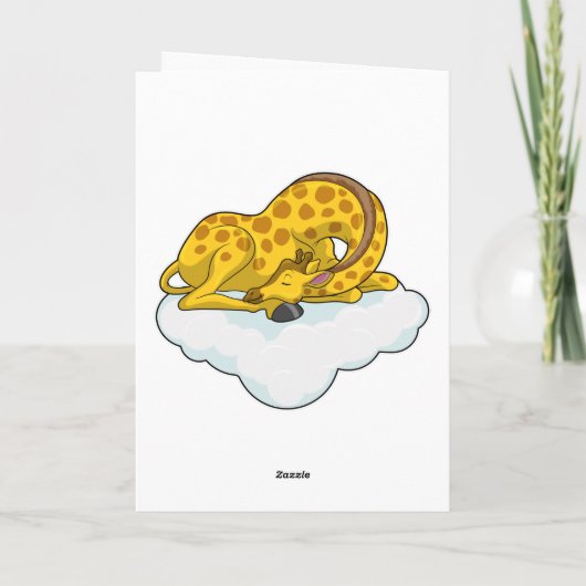 Giraffe op wolken kaart (Achterkant)