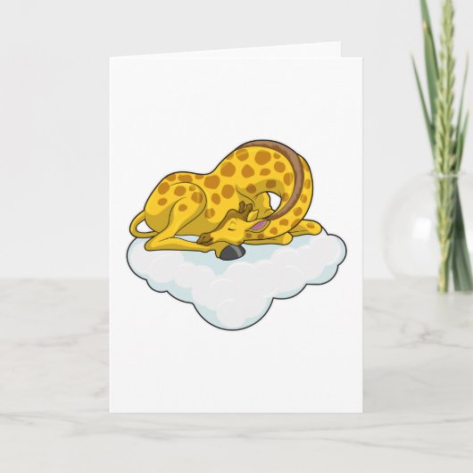 Giraffe op wolken kaart (Voorkant)