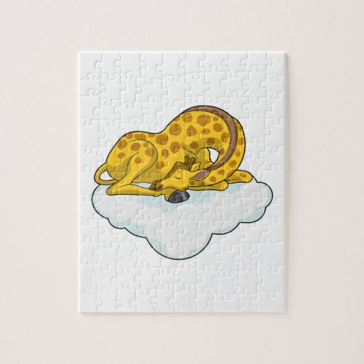 Giraffe op wolken legpuzzel (Verticaal)