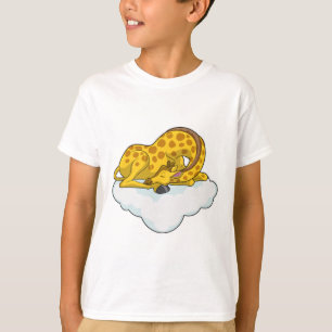 Giraffe op wolken t-shirt
