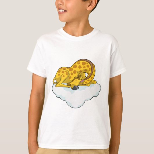 Giraffe op wolken t-shirt (Voorkant)