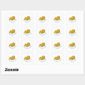 Giraffe op wolken vierkante sticker (Vel)