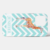 Giraffe op zigzag chevron. Case-Mate iPhone case (Achterkant (horizontaal))