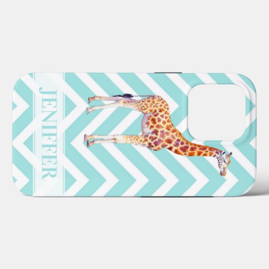 Giraffe op zigzag chevron. Case-Mate iPhone case (Achterkant (horizontaal))