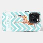 Giraffe op zigzag chevron. iPhone hoesje (Achterkant horizontaal)
