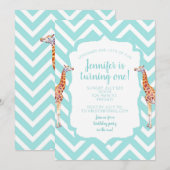 Giraffe op zigzag chevron. kaart (Voorkant / Achterkant)