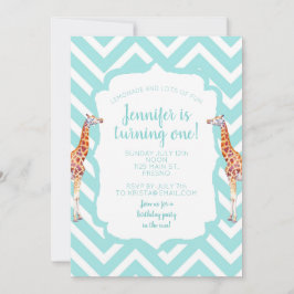 Giraffe op zigzag chevron. kaart