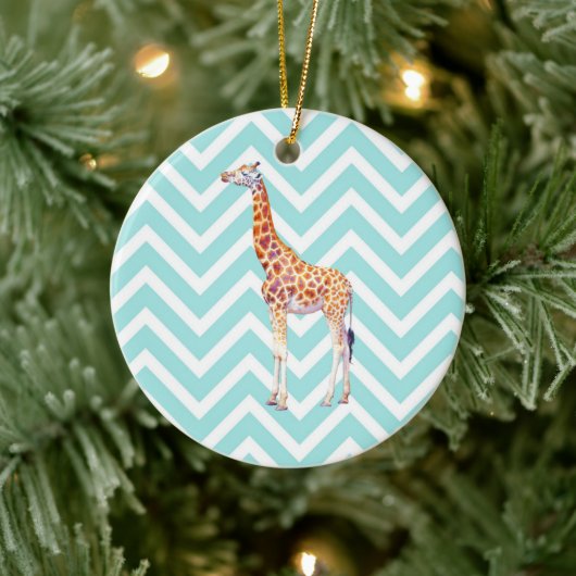 Giraffe op zigzag chevron. keramisch ornament (Boom)