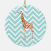 Giraffe op zigzag chevron. keramisch ornament (Achterkant)