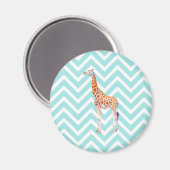 Giraffe op zigzag chevron. magneet (Voorkant / Achterkant)