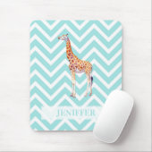 Giraffe op zigzag chevron. muismat (Met muis)