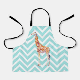 Giraffe op zigzag chevron. schort