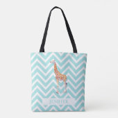 Giraffe op zigzag chevron. tote bag (Achterkant)