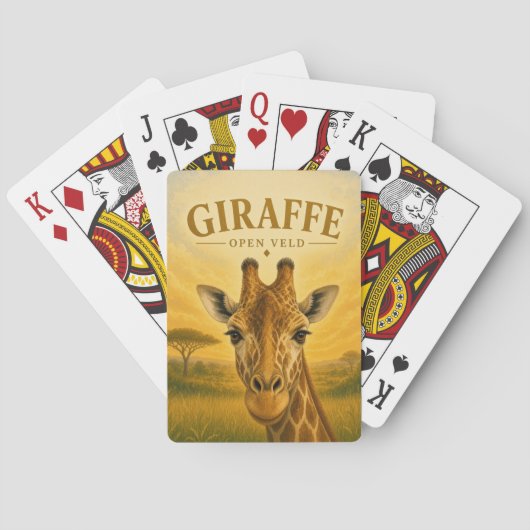 Giraffe Open Veld Wildlife Pokerkaarten (Achterkant)