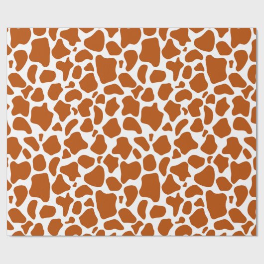 Giraffe Orange Print Gift Wrapping Paper Cadeaupapier (Vlak)