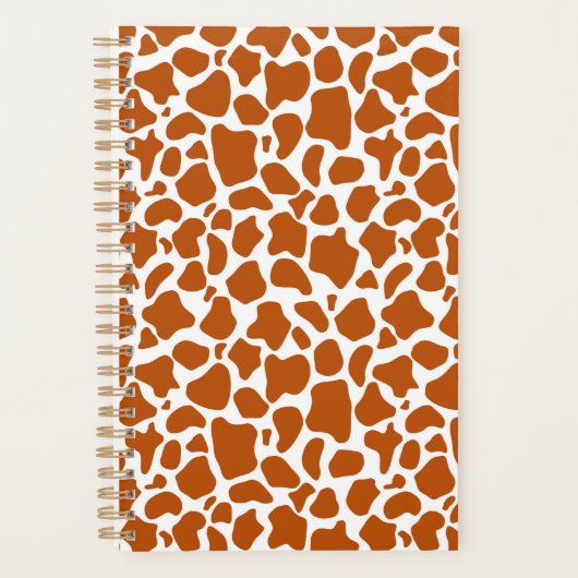 Giraffe Orange Print Notebook Planner  (Voorkant)