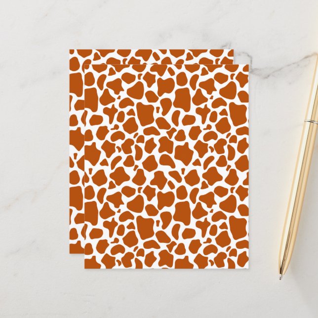 Giraffe Orange Spots Print Craft Scrapbook Paper (Voorkant / Achterkant in situ)