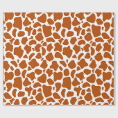 Giraffe Oranje Print Cadeaupapier (Vlak)