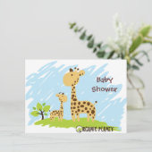 Giraffe Organic Planet Baby shower Kaart (Staand voorkant)