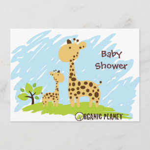 Giraffe Organic Planet Baby shower Kaart