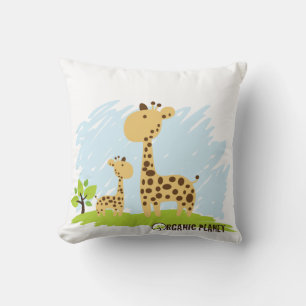 Giraffe Organic Planet Custom Cotton Kussens