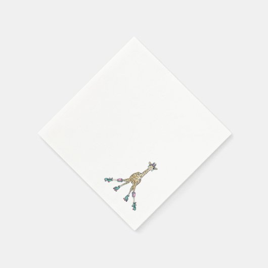 Giraffe over schaatsen voor baby shower servet (Hoek)
