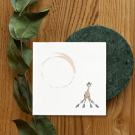 Giraffe over schaatsen voor baby shower servet