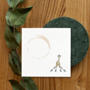 Giraffe over schaatsen voor baby shower servet