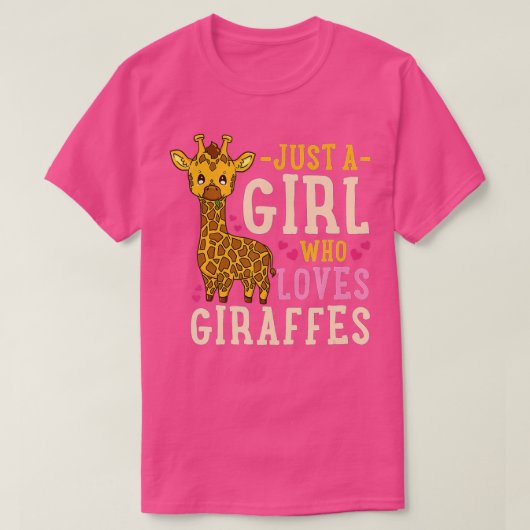 Giraffe overvalt alleen een meisje dat van Giraffe T-shirt (Design voorkant)