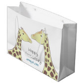 Giraffe paar bruiloft Jubileum Groot Cadeauzakje (Voorkant Gekanteld)