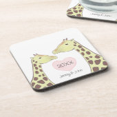 Giraffe paar Verloving / bruiloft Bier Onderzetter (Linkerzijde)